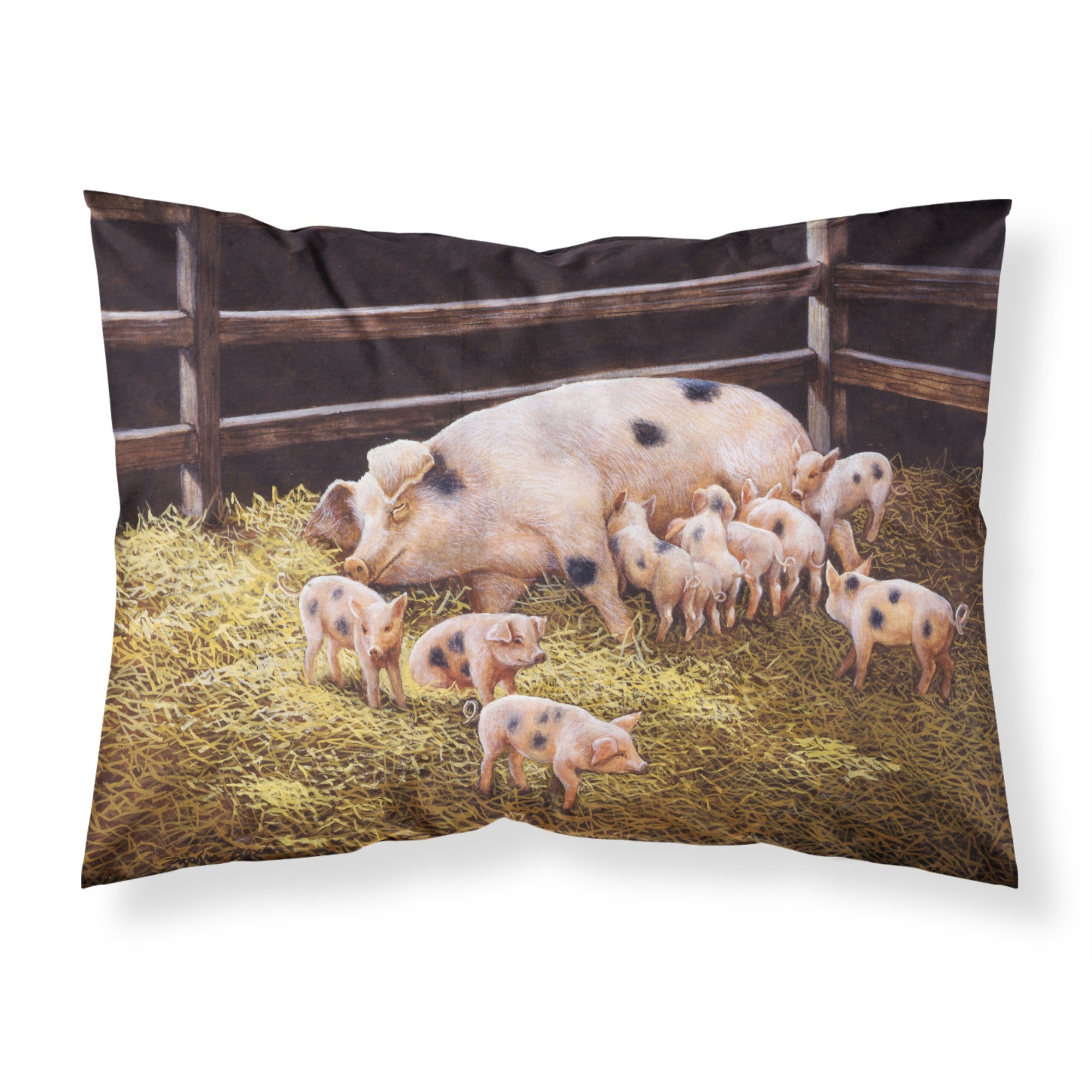 'Caroline'S Treasures Pigs Piglets At Dinner Time Fabric Standard Pillowcase Bdba0296Pillowcase, Multicolor'