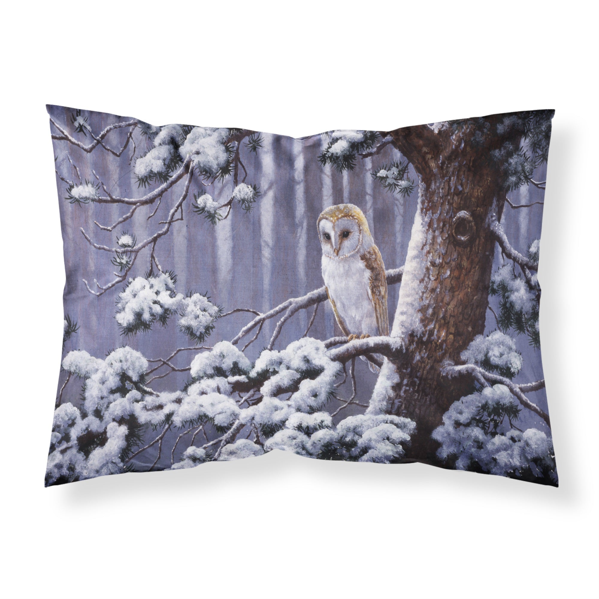 'Caroline'S Treasures Owl On A Tree Branch In The Snow Fabric Standard Pillowcase Bdba0303Pillowcase, Multicolor'
