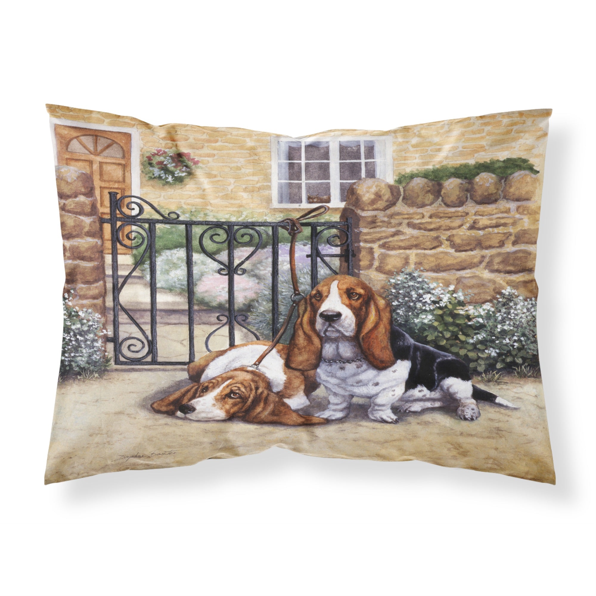 'Caroline'S Treasures Basset Hound At The Gate Fabric Standard Pillowcase Bdba0312Pillowcase, Multicolor'