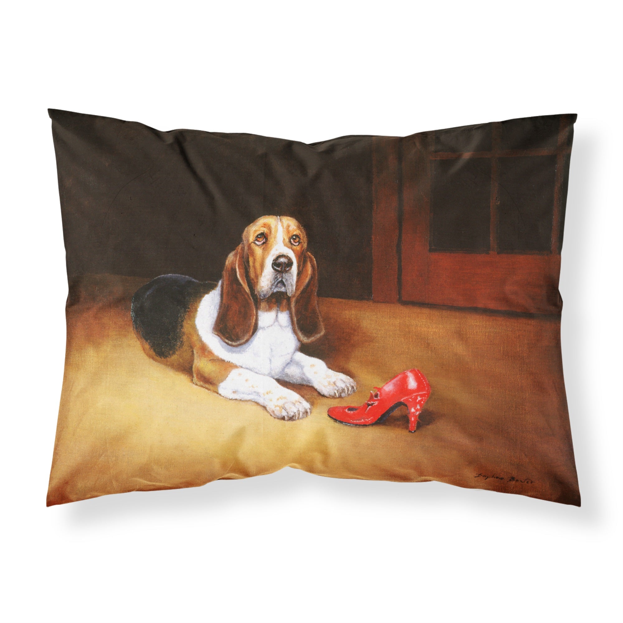 'Caroline'S Treasures Basset And Shoe Fabric Standard Pillowcase Bdba0372Pillowcase, Multicolor'