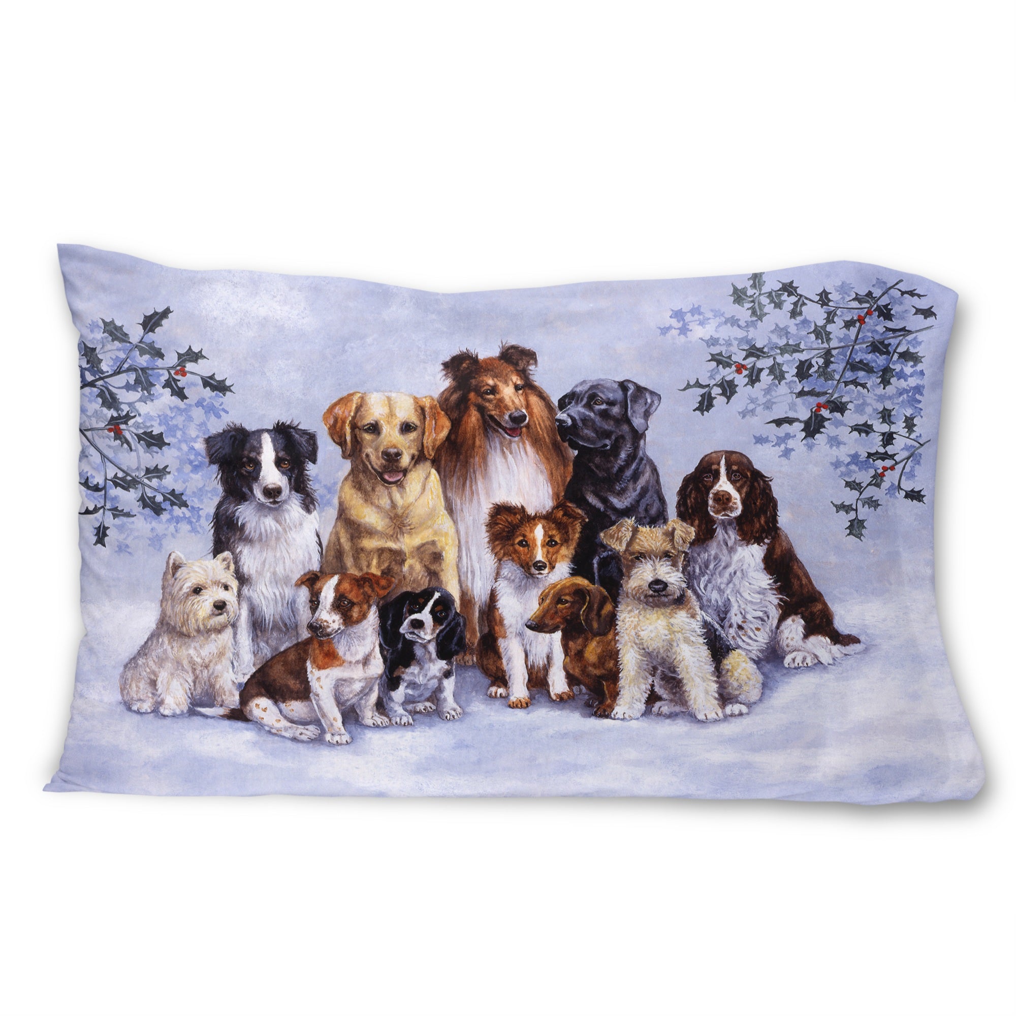 'Caroline'S Treasures Winter Dogs Fabric Standard Pillowcase Bdba316Apillowcase, Multicolor'