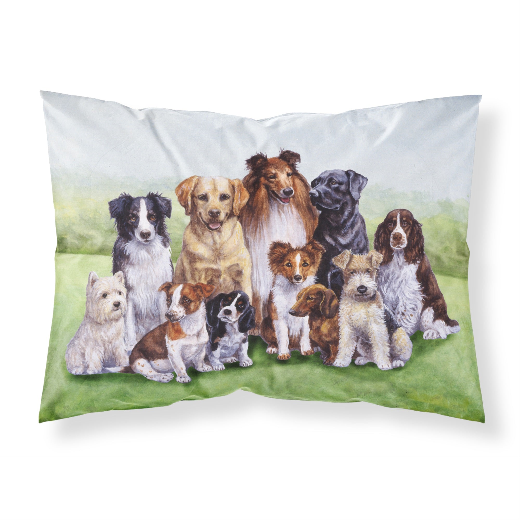 'Caroline'S Treasures Springtime Dogs Fabric Standard Pillowcase Bdba316Bpillowcase, Multicolor'