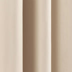 52 x 54 inch Solid Beige Cream Thermal Blackout Curtain Panels - Set of 2