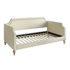 Twin size Beige Cream Polyester Fabric Upholstered Daybed with Nailhead Trim