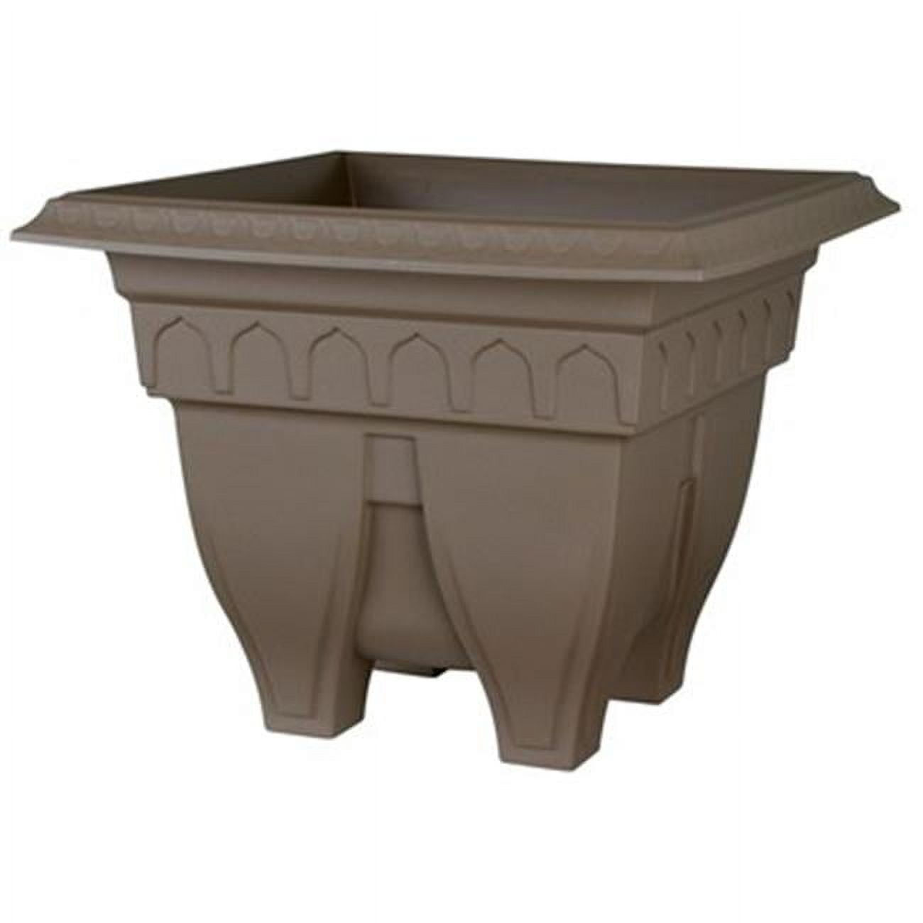 Dcn Plastic Dcn141514 15 In. Azura Square Patio Planter - Cappuccino