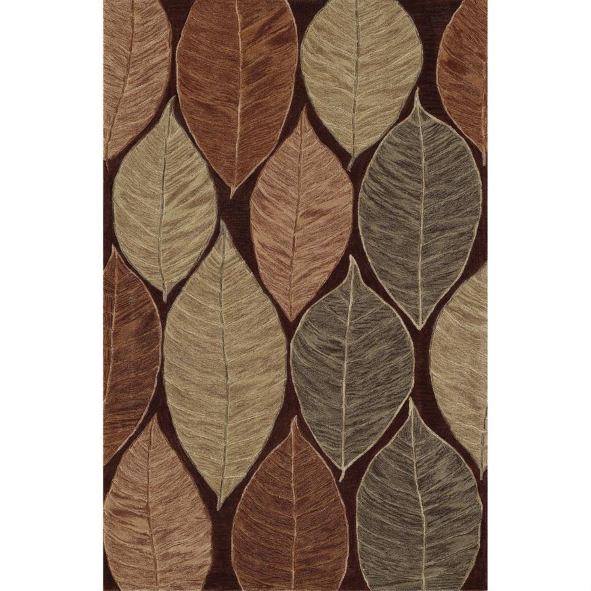 Dalyn Studio Chocolate, Brick Red, Celery Leaf Patterns 5 By 7-Feet 9-Inch Area Rug