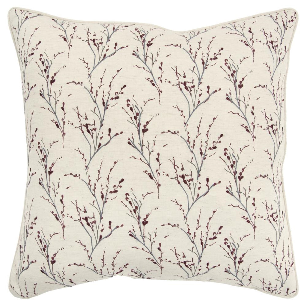 Rizzy Home Floral 20" X 20" Cotton Pillow Cover In Berry