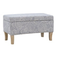 Stephanie Upholstered Storage Ottoman, Stone