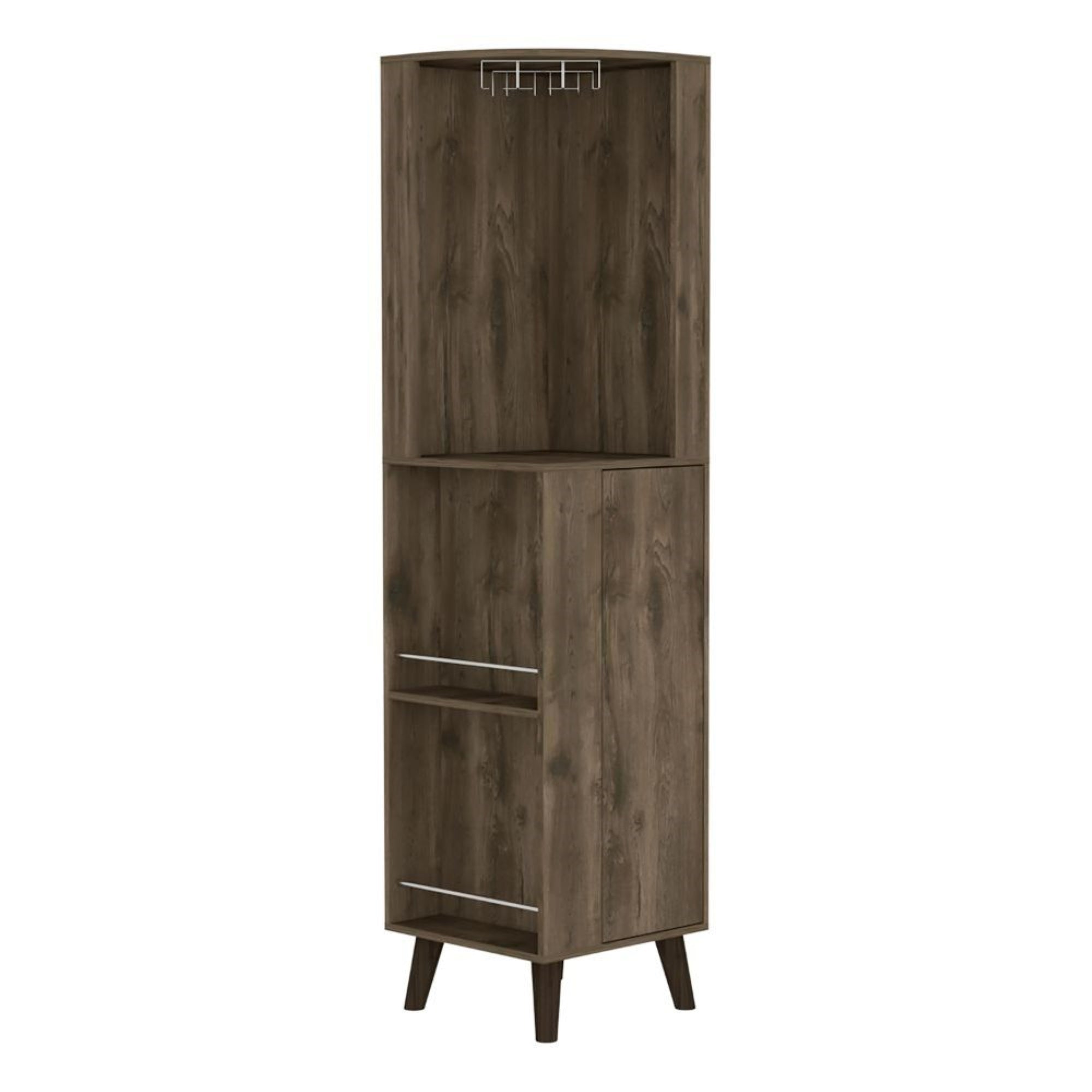 Cincinatti Corner Bar Cabinet  -Living Room -Dark Brown