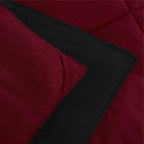 King/Cal King Traditional Microfiber Reversible 3 Piece Comforter Set in Black/Maroon