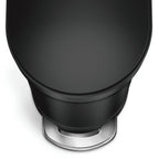 Matte Black 12-Gallon Narrow Kitchen Trash Can with Easy Step-on Lid