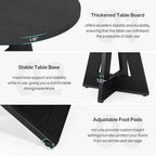 Modern Farmhouse 47-inch Round Kitchen Dining Table in Black Wood Finish