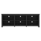 Farmhouse TV Stand in Black Wood Finish - for TVs up to 70-inch