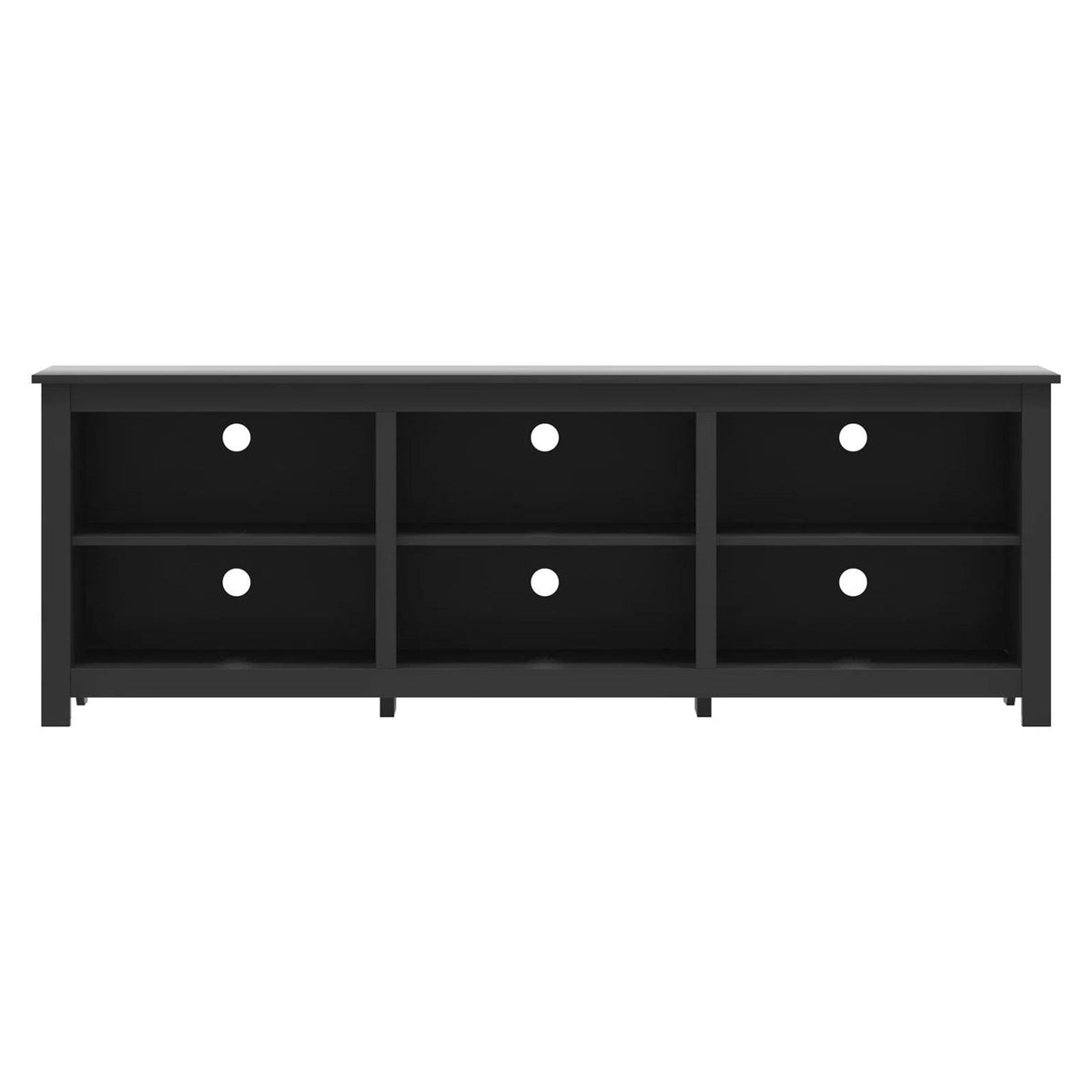 Farmhouse TV Stand in Black Wood Finish - for TVs up to 70-inch