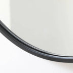 Round 21-inch Wall Mirror in Black - Living Room Bedroom Accent Bathroom Mirror