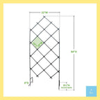 Outdoor 7-FT. Tall Wrought Iron Lattice Garden Trellis