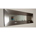 Last Look Modern Silver Framed Wall Mirror With Coat  Hooks 32.5X 10.5