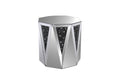 End Table With Octagonal Mirrored Top, Clear And Black