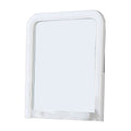 37 Inches Wooden Mirror With Curved Edges, White