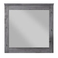 Traditional Wooden Wall Mirror With Rustic Style, Gray