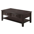 Wooden Coffee Table with 2 Spacious Drawers, Black