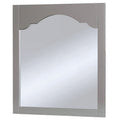 Wooden Encasing Mirror With Arched Design Top, Gray