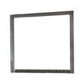 38 Transitional Style Square Wooden Frame Mirror, Gray