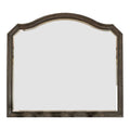 43.5 Inches Scalloped Mirror With Molded Details, Brown