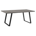 Rectangular Top Dining Table with Metal Angled Sled Base, Gray