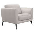 19 Inches Leatherette Sofa Chair with Flared Armrests, White
