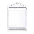 Rectangular Mirror Wall Decor With Faux Crystals And Triangular Top, Silver