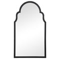 Sleek Elongated Quatrefoil Frame Mirror, Black