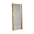 Floor Mirror With Wooden Frame And Live Edge Details, Brown