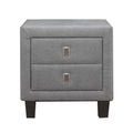 Nightstand With Single Drawer And Fabric Wrapping, Gray