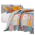 2 Piece Twin Quilt Set with Floral Print, Multicolor
