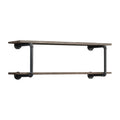 Antique Metal Framed Wall Rack, Brown And Gray