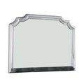 Mirror With Scooped Corner And Molded Detail, Silver
