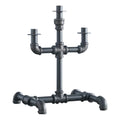 Candleholder With Metal Water Pipe Body, Black