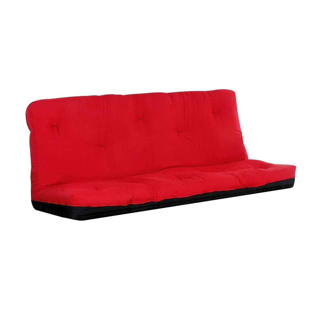 Nab Full Size Futon Sofa, Tufted, Poplin Fabric Mattress, Red