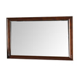 44 Inch Wall Mirror, Molded Trim, Rectangular Wood Frame, Cherry Brown