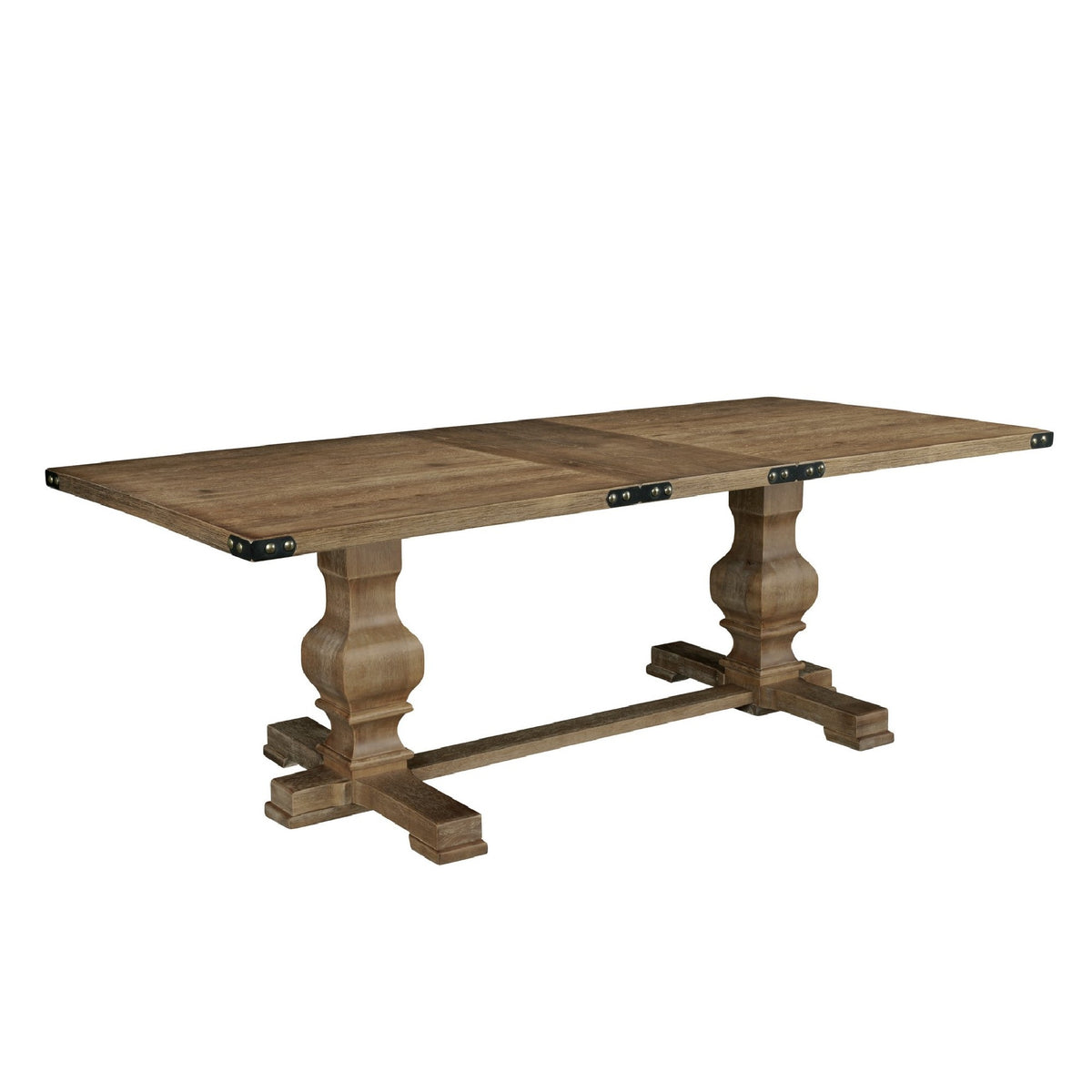 Tyler 88 Inch Classic Rectangular Dining Table, Rubberwood, Natural Brown