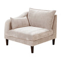 Rio 33 Inch Modular Single Arm Corner Chair, 2 Lumbar Cushions, Blush Pink