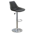 Carl 2529 Inch Vegan Faux Leather Bar Stool, Adjustable Height, Gray Seat