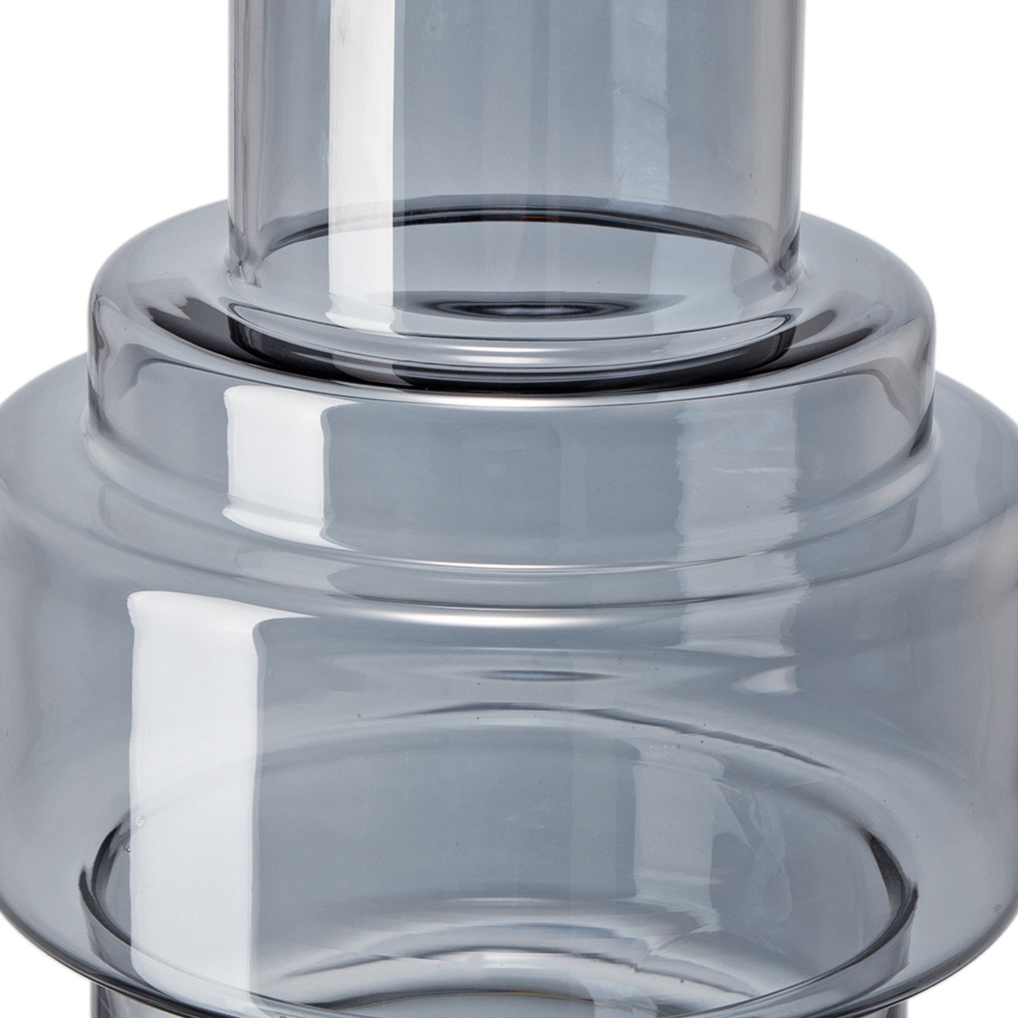 Alma 14 Inch Modern Vase, Geometric Design, Silver Luster Glass Frame