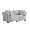 Chase 35 Inch Wood Loveseat with Padded Seats and Back, Modern, Gray, Black