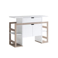 47 Inch Serving Cabinet Buffet Sideboard Console, 4 Shelves, White, Gray