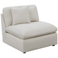 Jane 38 Inch Sectional Armless Chair, Plush Cushioned Back, Off White