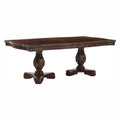 Ellie 86114 Inch Rectangular Dining Table, Double Pedestals, Cherry Brown