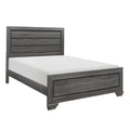 Erin Contemporary Queen Bed, Embossed Faux Wood Veneer, Smooth Gray Finish