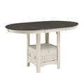 Glee 4260 Inch Extendable Counter Height Table, Antique White and Brown